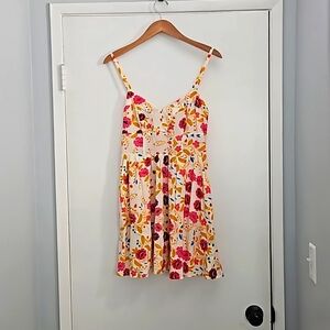 Dress - Floral Print Babydoll Fit